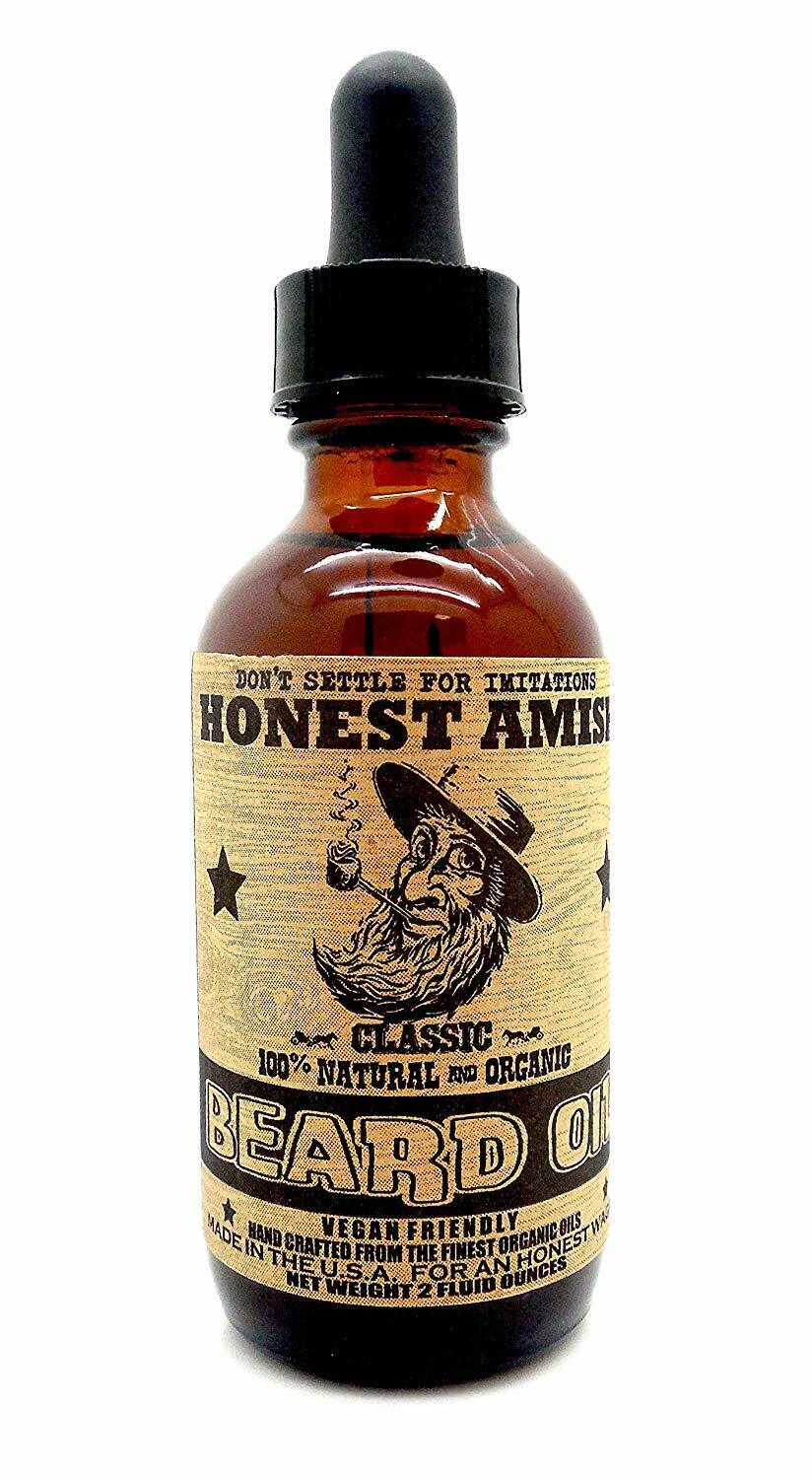 Honest Amish Beard Oil - Classic 2oz - Essential Oils Balm / Beard Care Products