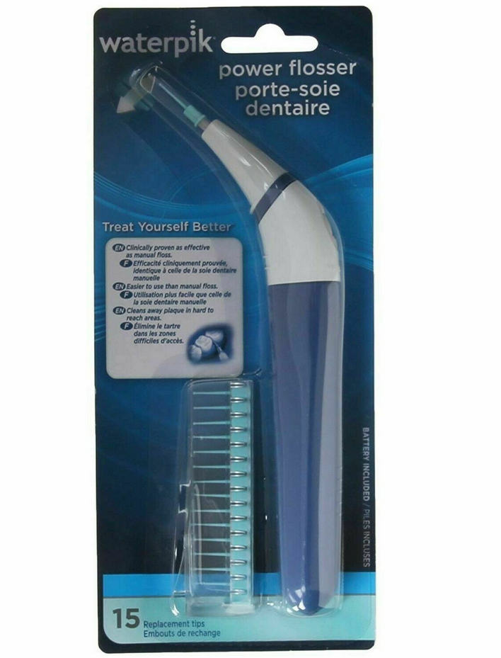 Waterpik Power Tooth Flosser 15 Tips Teeth Pick Oral Battery Dental FLA-220 BLUE