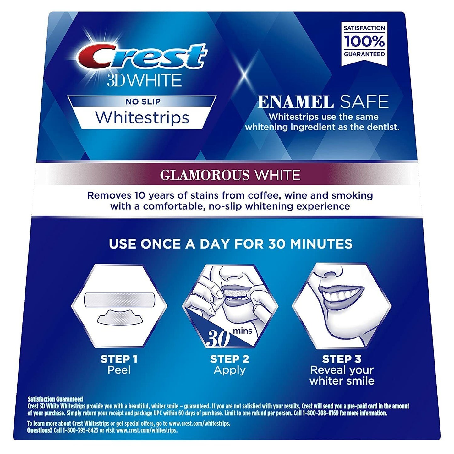 CREST 3D 28 x Glamorous White Dental Teeth Whitening Strips Kit 14 Pouches NEW