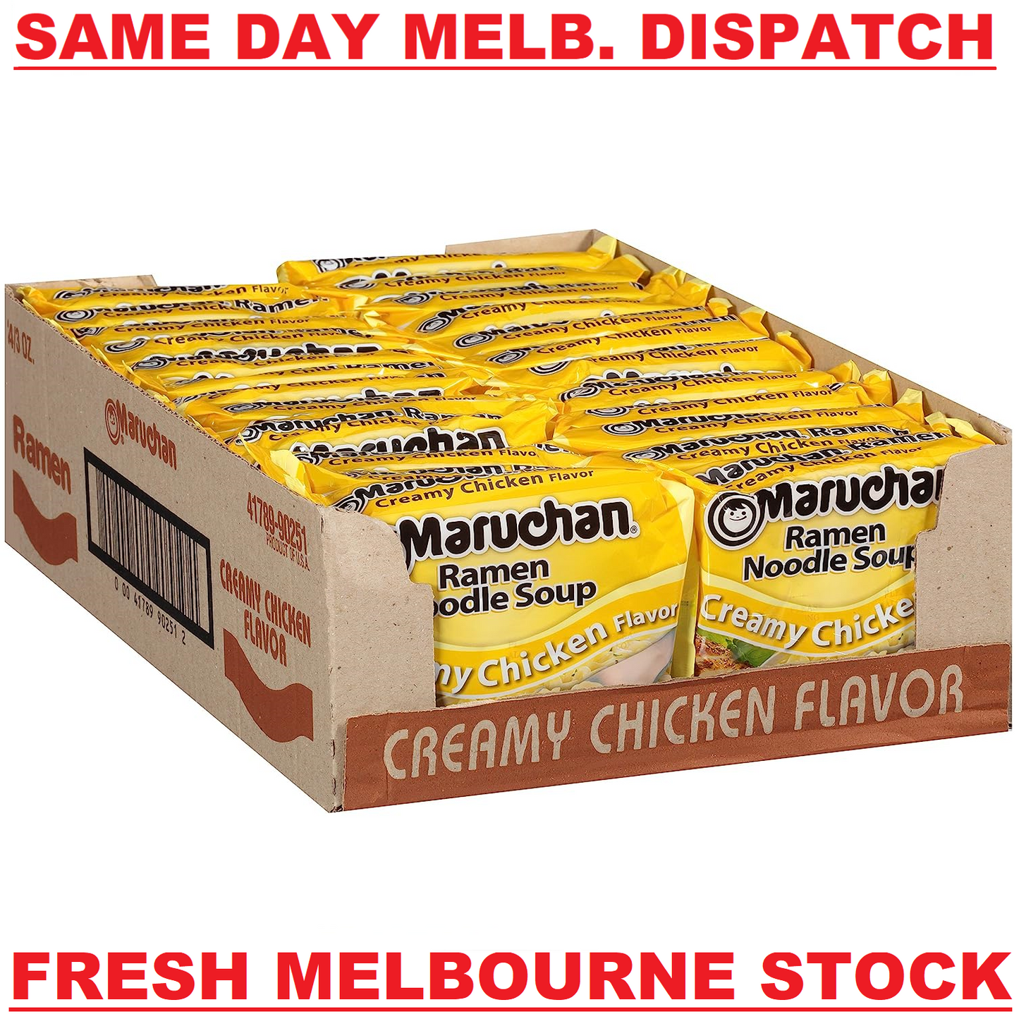 Maruchan Ramen Instant Noodles Soup - Creamy Chicken - 1 Box (24 Packets x 85g)