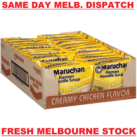 Maruchan Ramen Instant Noodles Soup - Creamy Chicken - 1 Box (24 Packets x 85g)