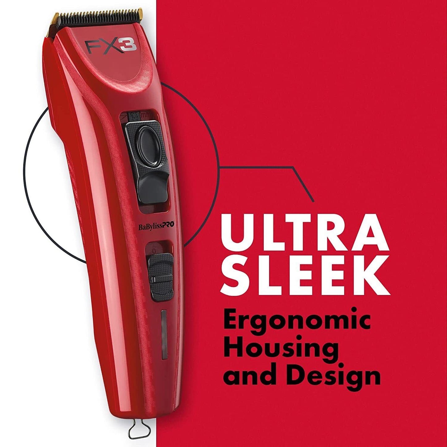 BabylissPRO FX3 Titanium Lithium High-Torque Hair Clipper Babyliss PRO FXX3C RED