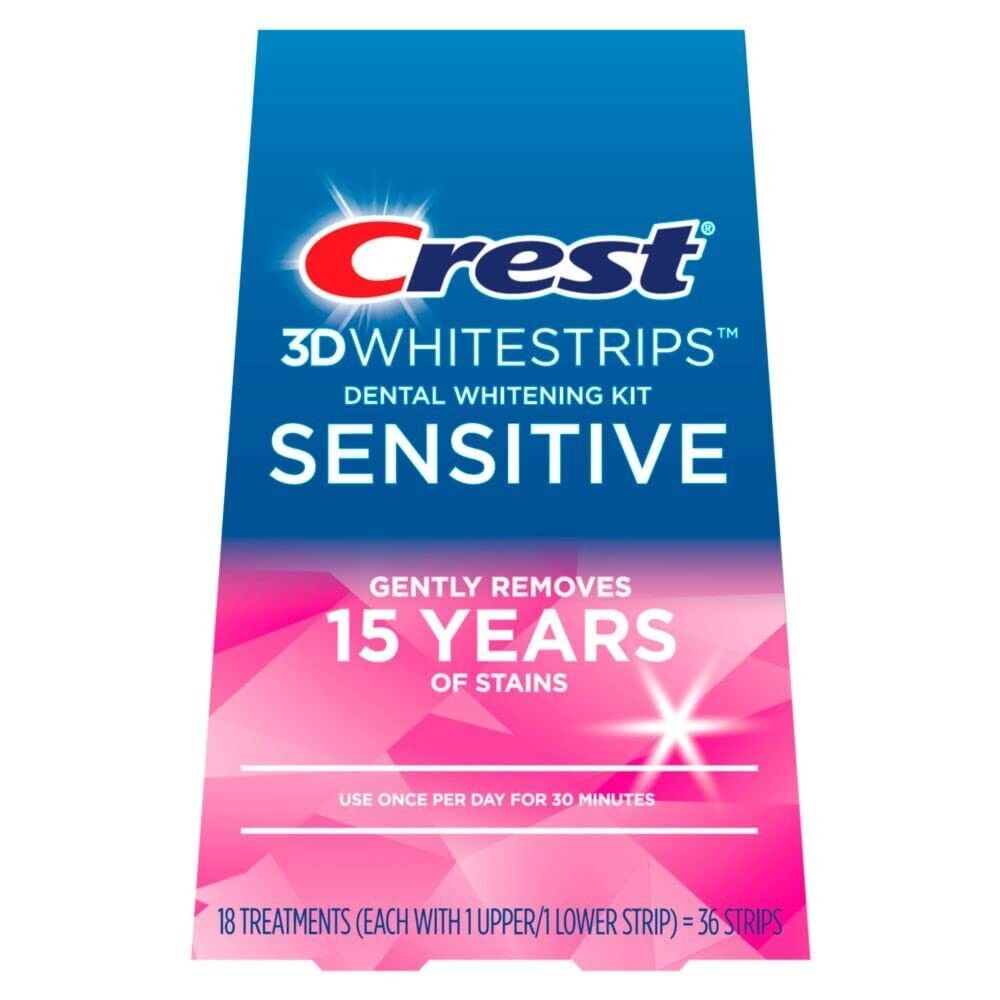 Crest 3D White Strips SENSITIVE Dental Teeth Whitening Kit 36 Strips - BRAND NEW
