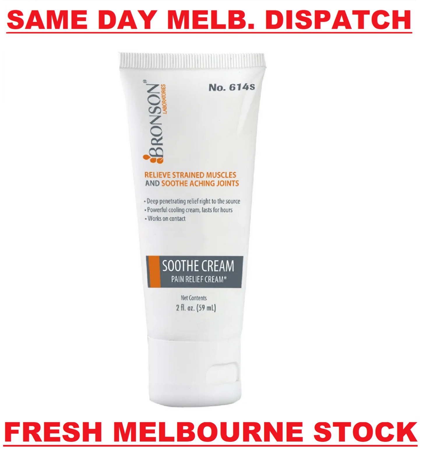 BRONSON Pain Relieving Soothe Cream CAPSAICIN 0.025% - Muscle Joint Relief 59 mL