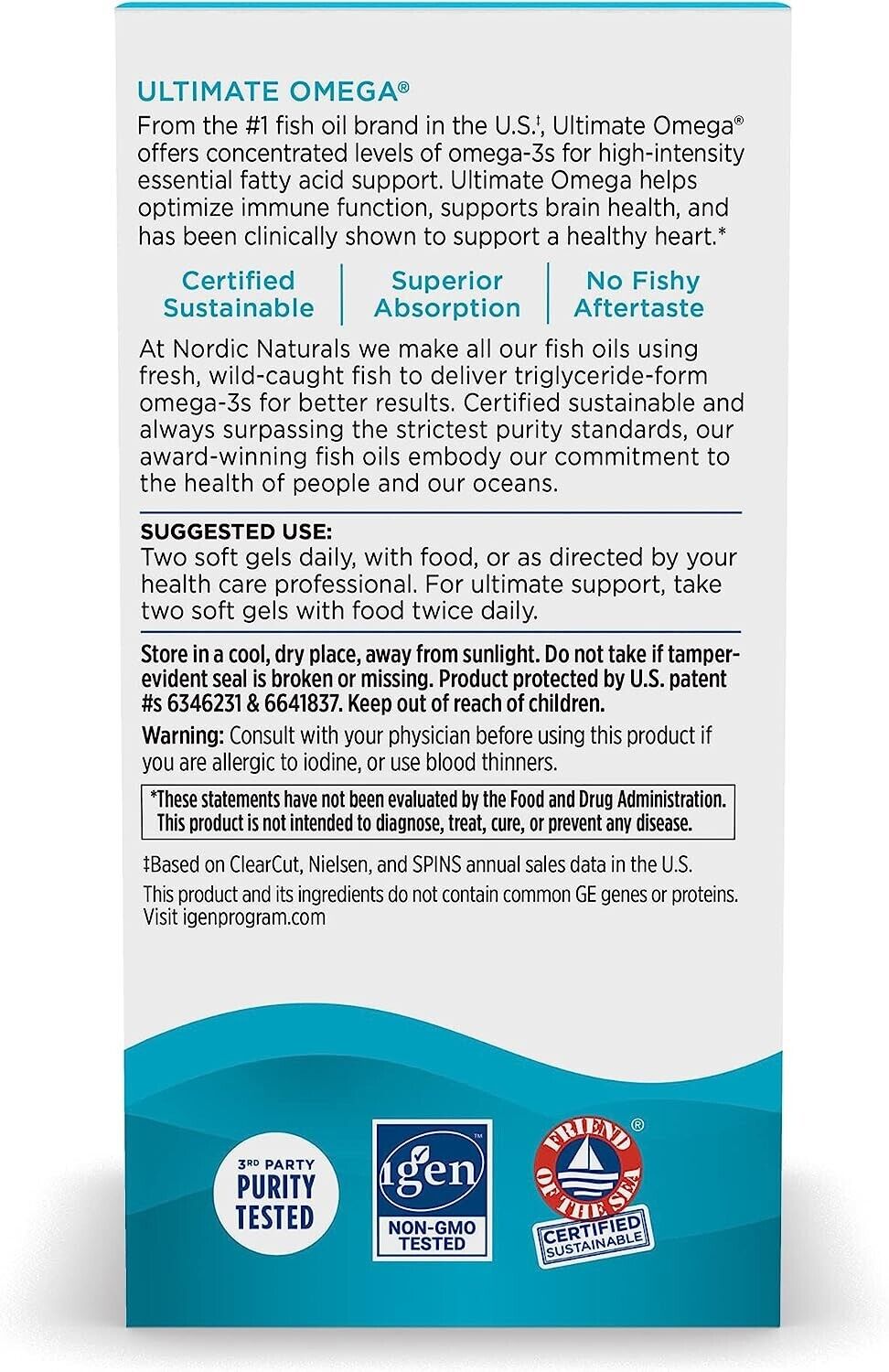 NORDIC NATURALS Ultimate Omega 1280mg EPA & DHA Fish Oil - 120 Soft Gels Lemon