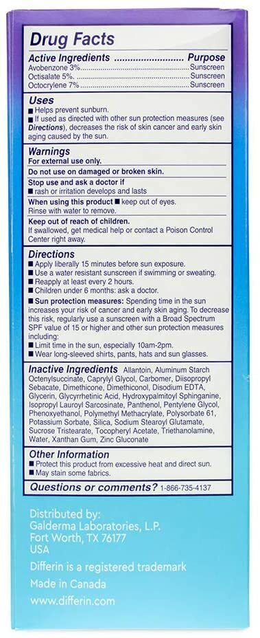 Differin Oil Absorbing Moisturizer Lotion Sunscreen SPF30 Skin Care 118 mL NEW