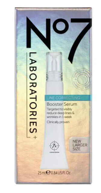 Boots No7 Laboratories LINE CORRECTING ANTI AGING Booster Serum 25mL - BRAND NEW