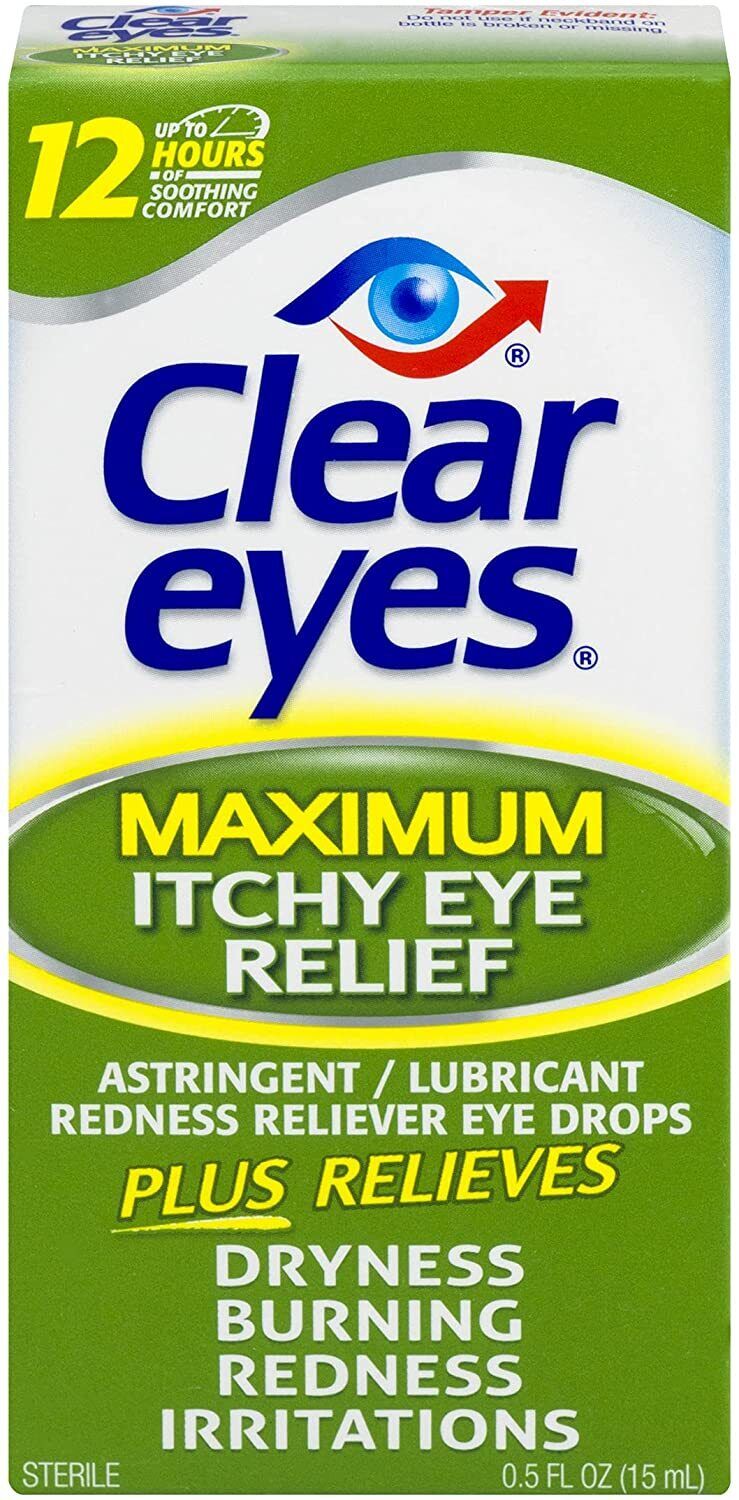 Clear Eyes Lubricant Maximum Strength Itchy Redness Dryness Eye Drops 15mL NEW