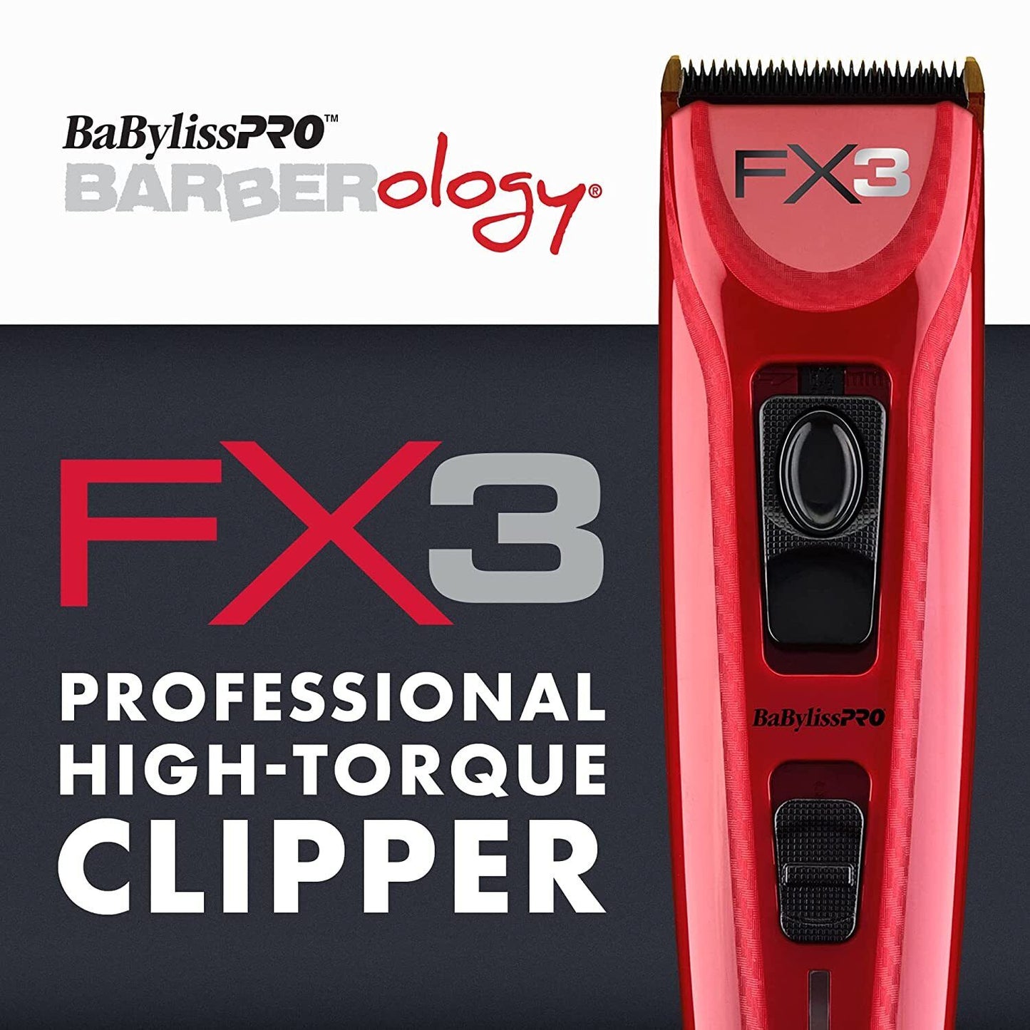 BabylissPRO FX3 Titanium Lithium High-Torque Hair Clipper Babyliss PRO FXX3C RED