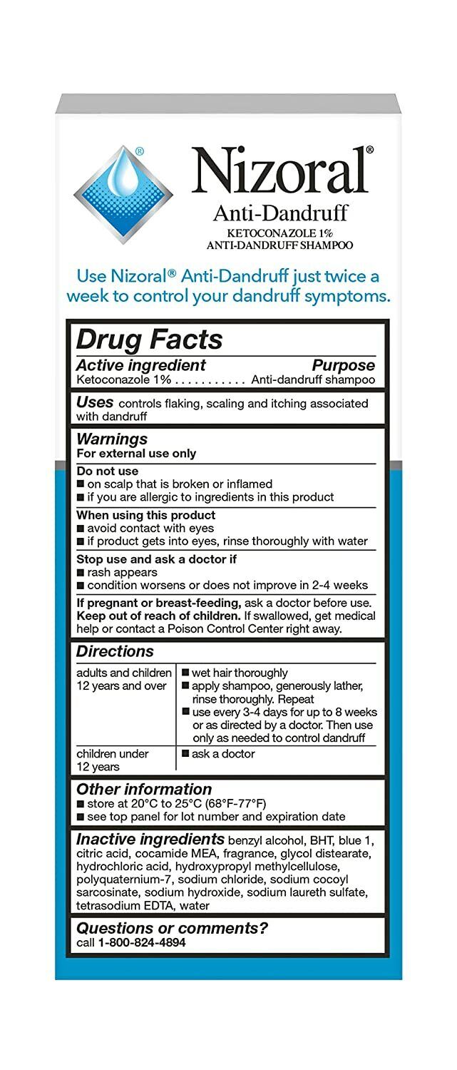 Nizoral A-D Anti-Dandruff Shampoo 1% - Seborrheic Dermatitis Treatment 125mL NEW