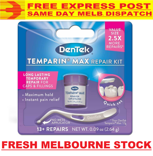 DENTEK TEMPARIN MAX DENTAL REPAIR KIT LOST FILLING CAP CROWN INLAY FREE EXPRESS!