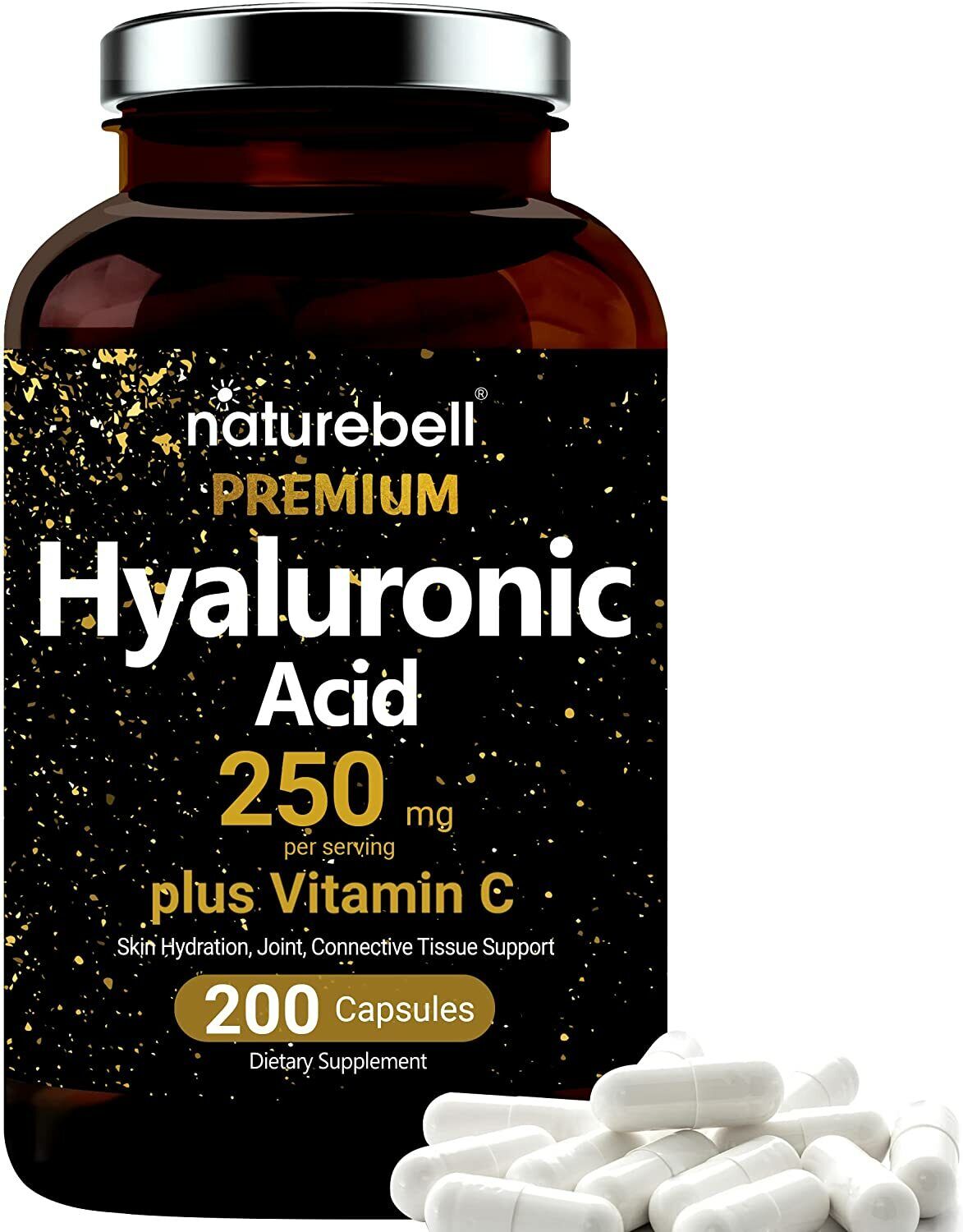 NatureBell Hyaluronic Acid 250mg + Vitamin C 25mg 200 Caps - FREE EXPRESS POST