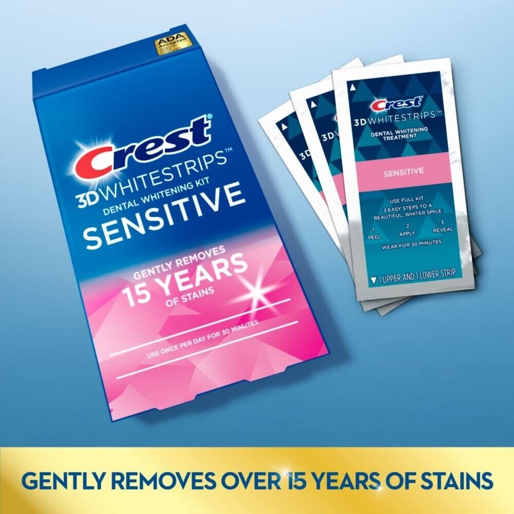 Crest 3D White Strips SENSITIVE Dental Teeth Whitening Kit 36 Strips - BRAND NEW