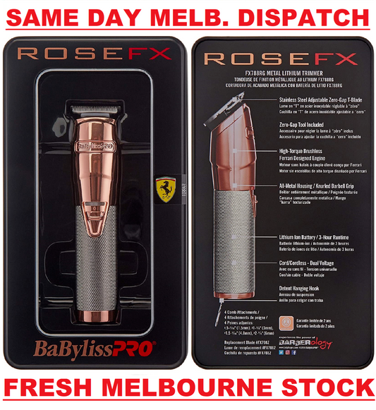 Babyliss Pro RoseFX Metal Lithium Hair Trimmer - Rose FX BabylissPro - FX788RG