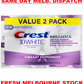 Crest 2 x 116g Pack 3D White Luxe Brilliance Vibrant Teeth Whitening Toothpaste