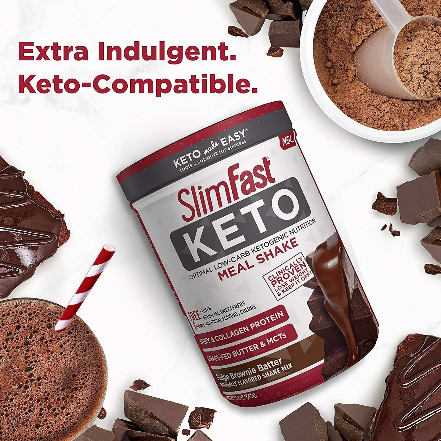 SlimFast KETO Meal Replacement Shake - Fudge Brownie 379g BBD 28/08 QUICK SALE!