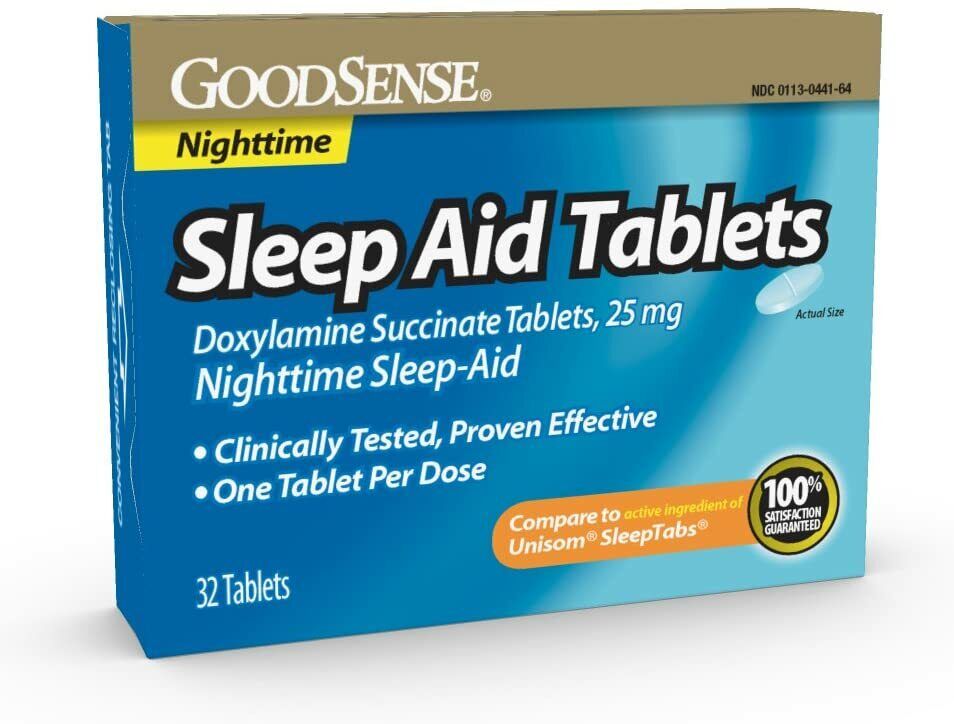 Sominex Good Sense Sleep Aid Tablets Doxylamine Succinate 25 mg 32 TABLETS NEW