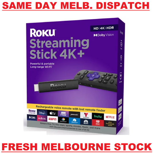 Roku Streaming Stick 4K+ 3821R2 4K UHD HDR ULTRA HD w/ NETFLIX PLEX PRIME VIDEO