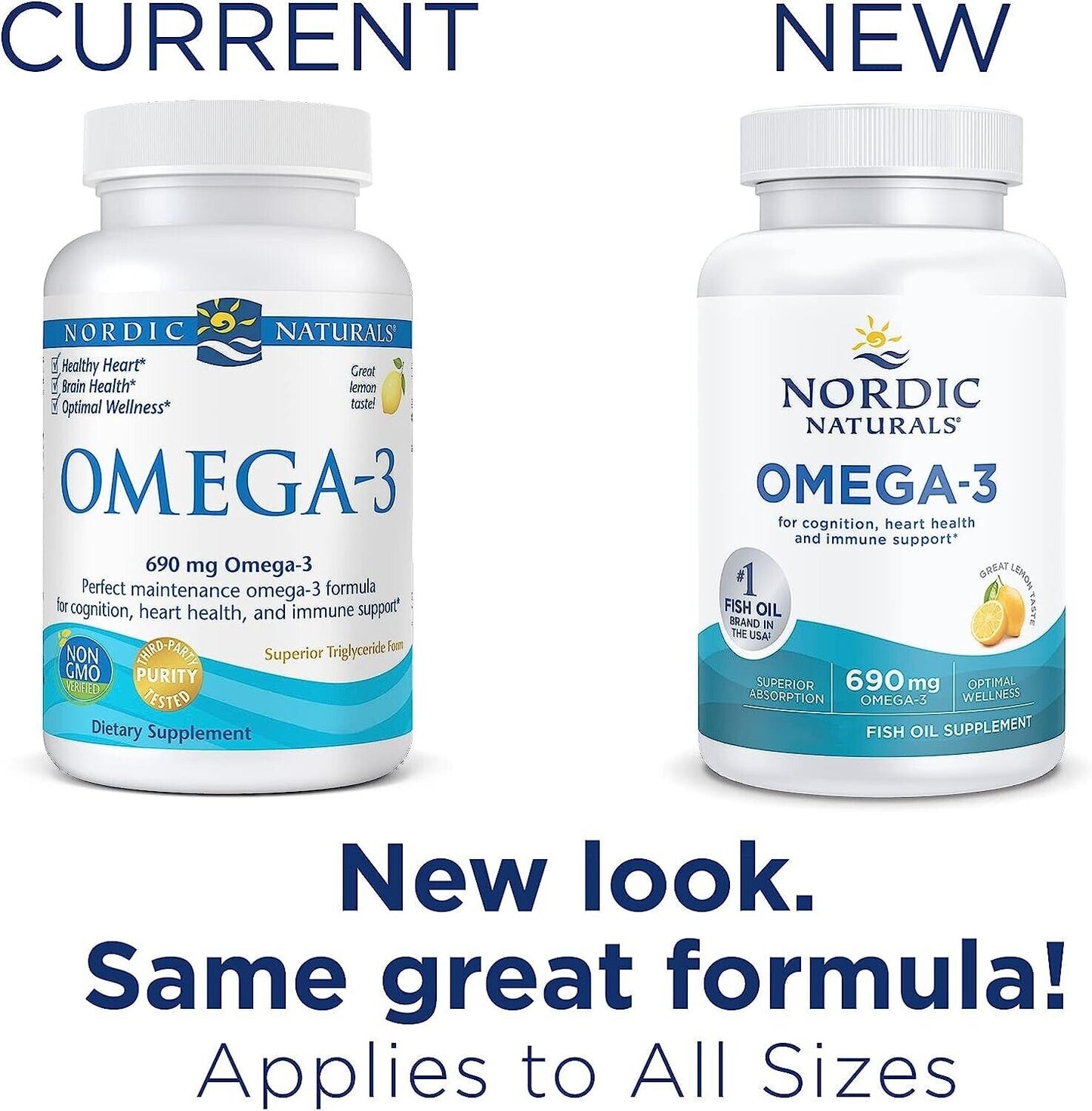 NORDIC NATURALS Omega-3 690mg EPA & DHA Fish Oil - Lemon Flavour - 180 Soft Gels