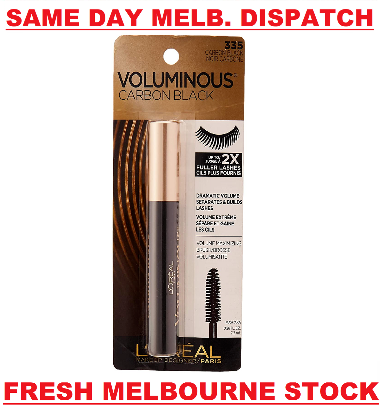 L'Oreal Paris Designer Makeup Voluminous Lash Mascara 7.7 mL CARBON BLACK #335