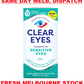 Clear Eyes Lubricant Sensitive Eye Drops - Gentle Relief Redness Dry Itchy 15mL