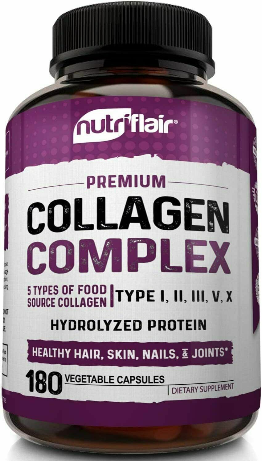 NutrFlair COLLAGEN COMPLEX 2250mg 180 Caps Type 1 2 3 4 & 5 - FREE EXPRESS POST