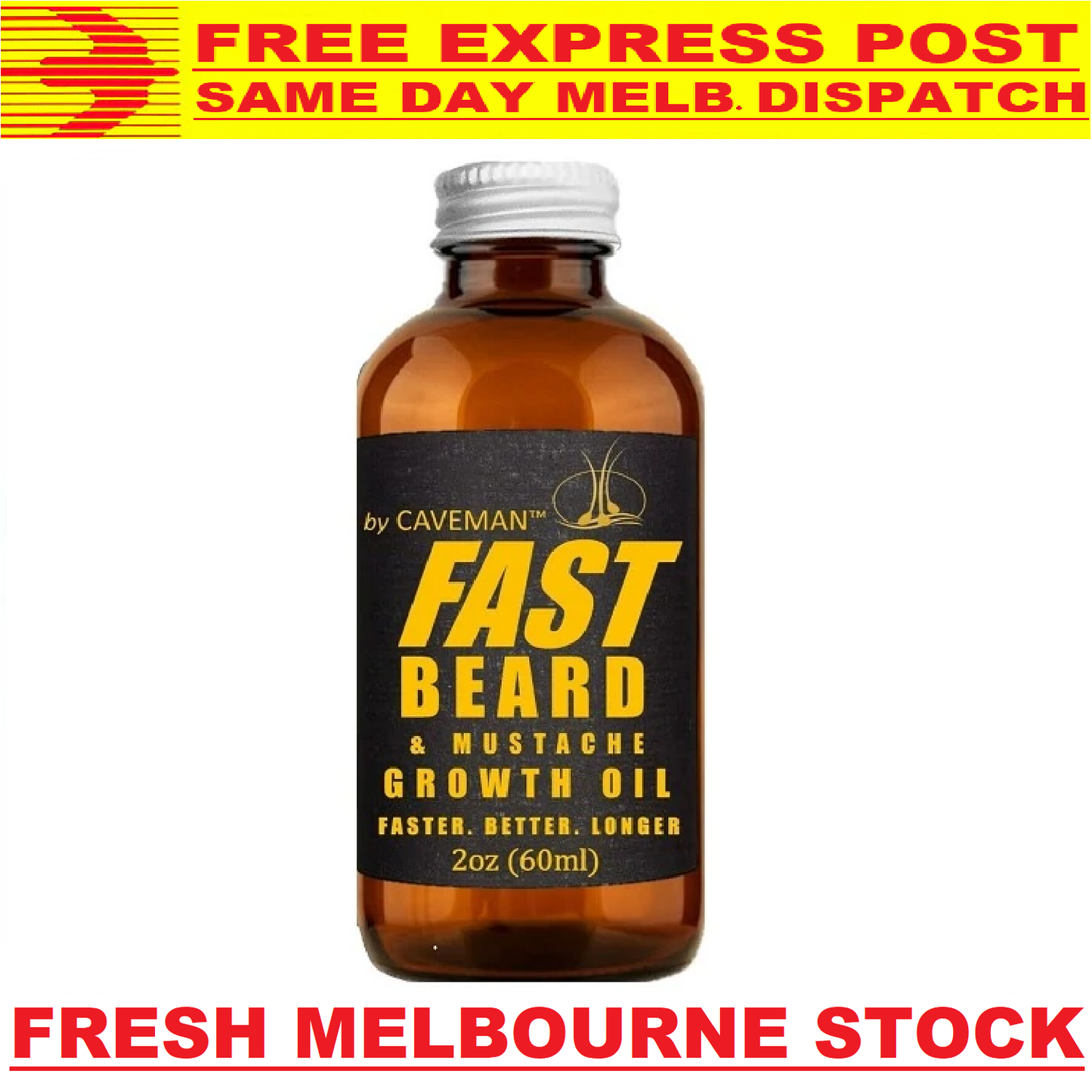 FAST GROW XL Beard & Moustache Accelerator #1 GROWTH OIL BALM 60mL FREE EXPRESS