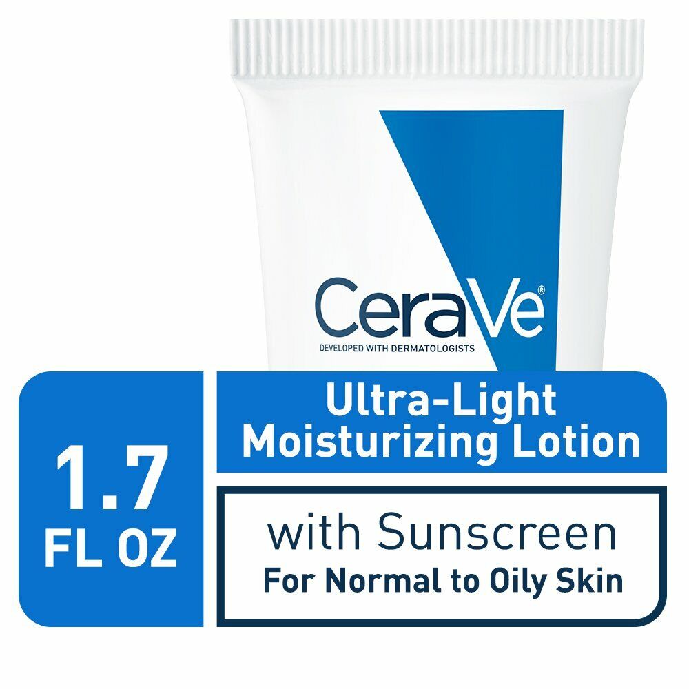 CeraVe AM Ultra Light Moisturizing Lotion SPF30 Hyaluronic Acid Sunscreen 50 mL