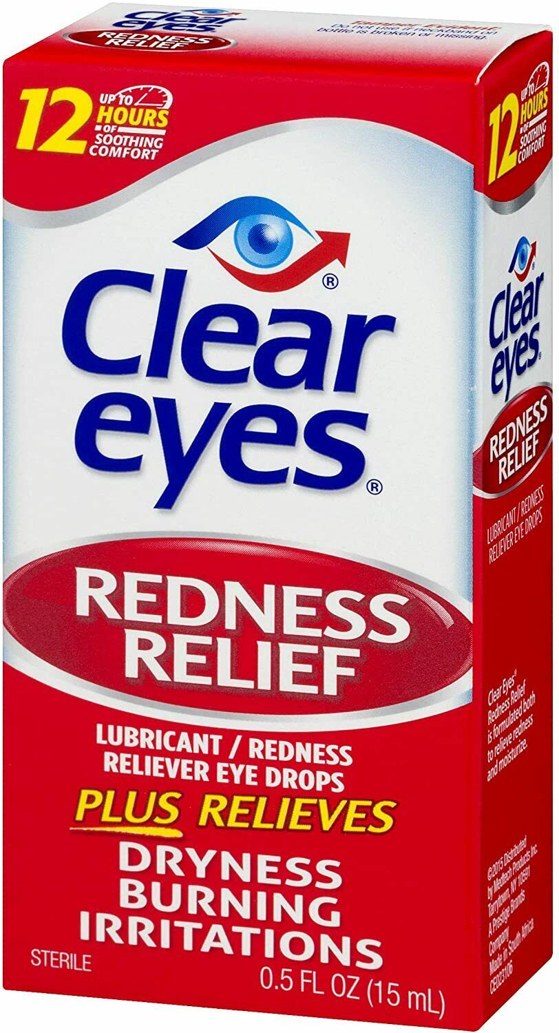 Clear Eyes Lubricant Redness Relief Eye Drops - 15mL - BRAND NEW & SEALED
