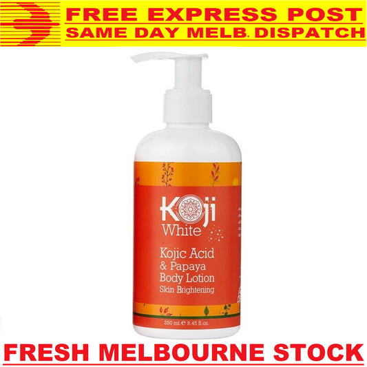 KOJIC ACID + PAPAYA BODY LOTION Exfoliator Brighter Radiant Restore Skin 250ml