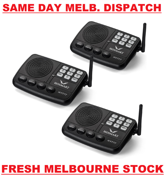 Hosmart Wireless Intercom System 1/2 Mile Long Range 7Channel Security 3 Station