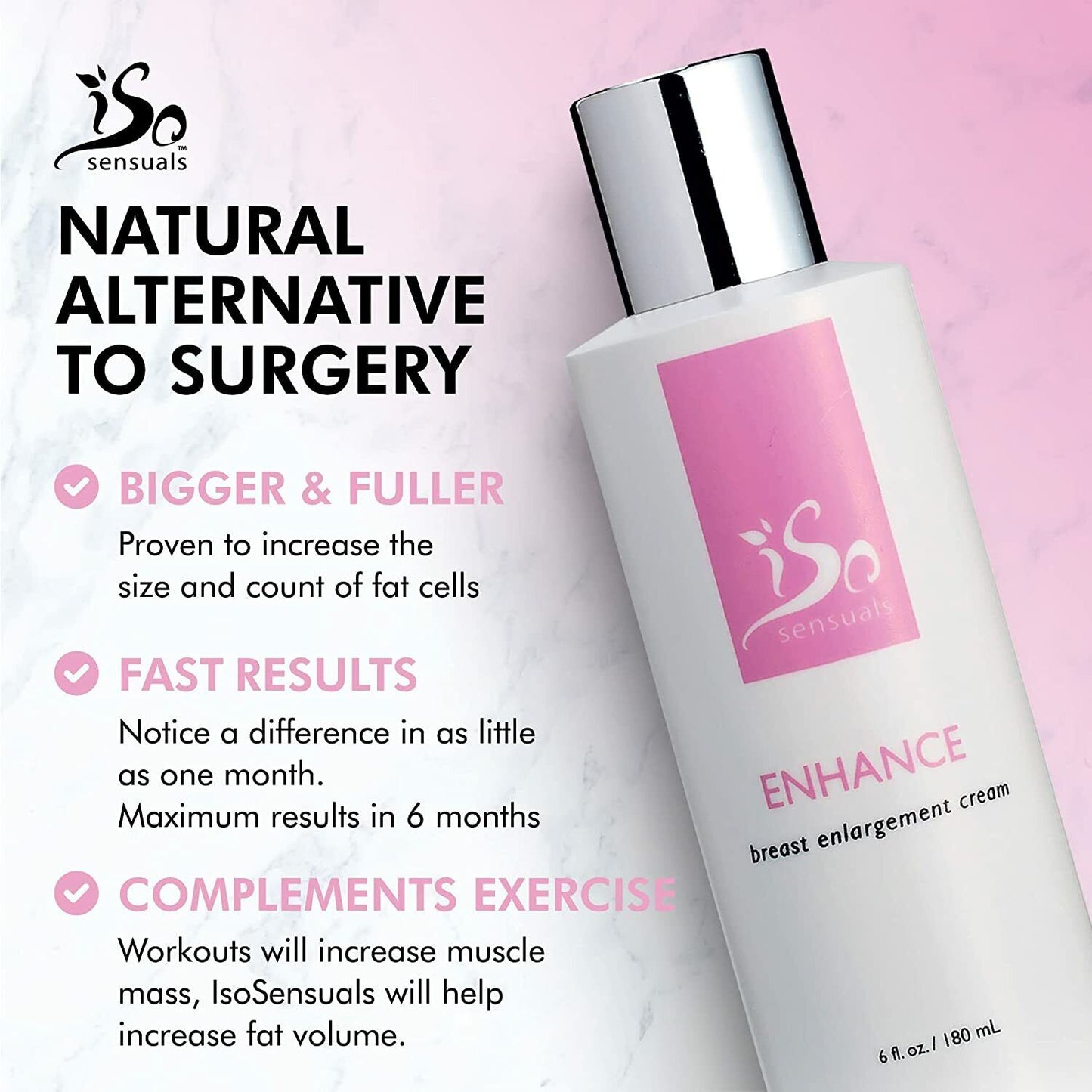 IsoSensuals ENHANCE Breast Enlargement Cream 180mL Fuller Bust FREE EXPRESS POST