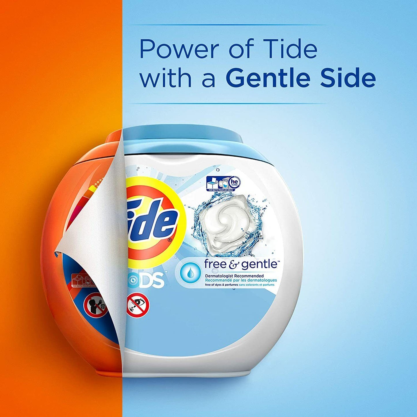 Tide PODS Laundry Detergent Liquid 81 Pacs Capsules Free & Gentle - Scent Free