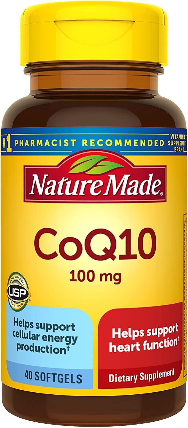 NATURE MADE CoQ10 100mg Support Heart Health & Energy Production - 40 Soft Gels
