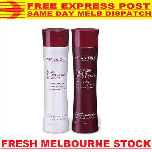 KERANIQUE Scalp Stimulating Shampoo & Volumizing Keratin Conditioner Hair Growth