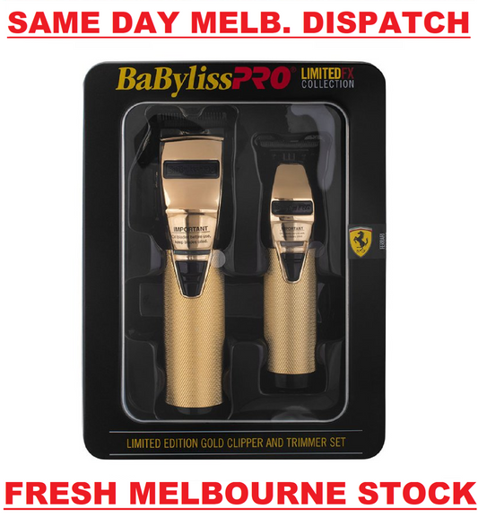 BabylissPRO Limited Edition GOLD FX Collection - Lithium Clipper & Trimmer Set