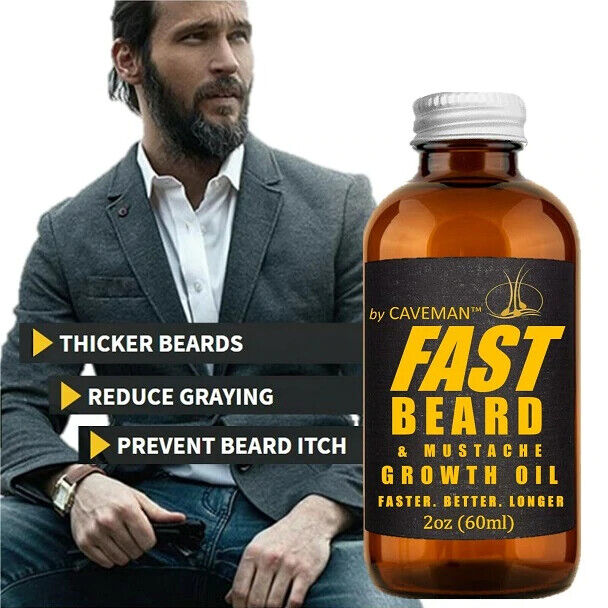 FAST GROW XL Beard & Moustache Accelerator #1 GROWTH OIL BALM 60mL FREE EXPRESS