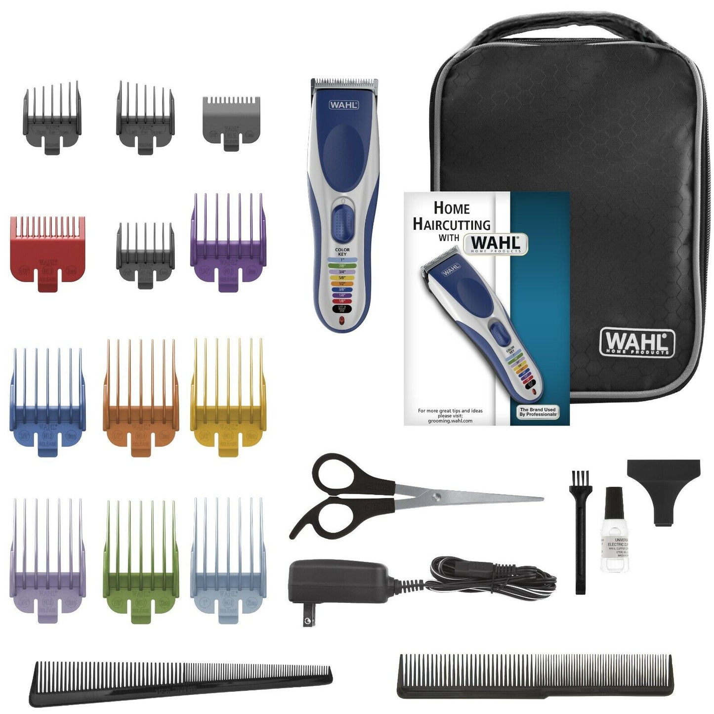 WAHL COLOURPRO Cordless Colour Coded Home Haircutting Kit Color Pro Clipper 9649
