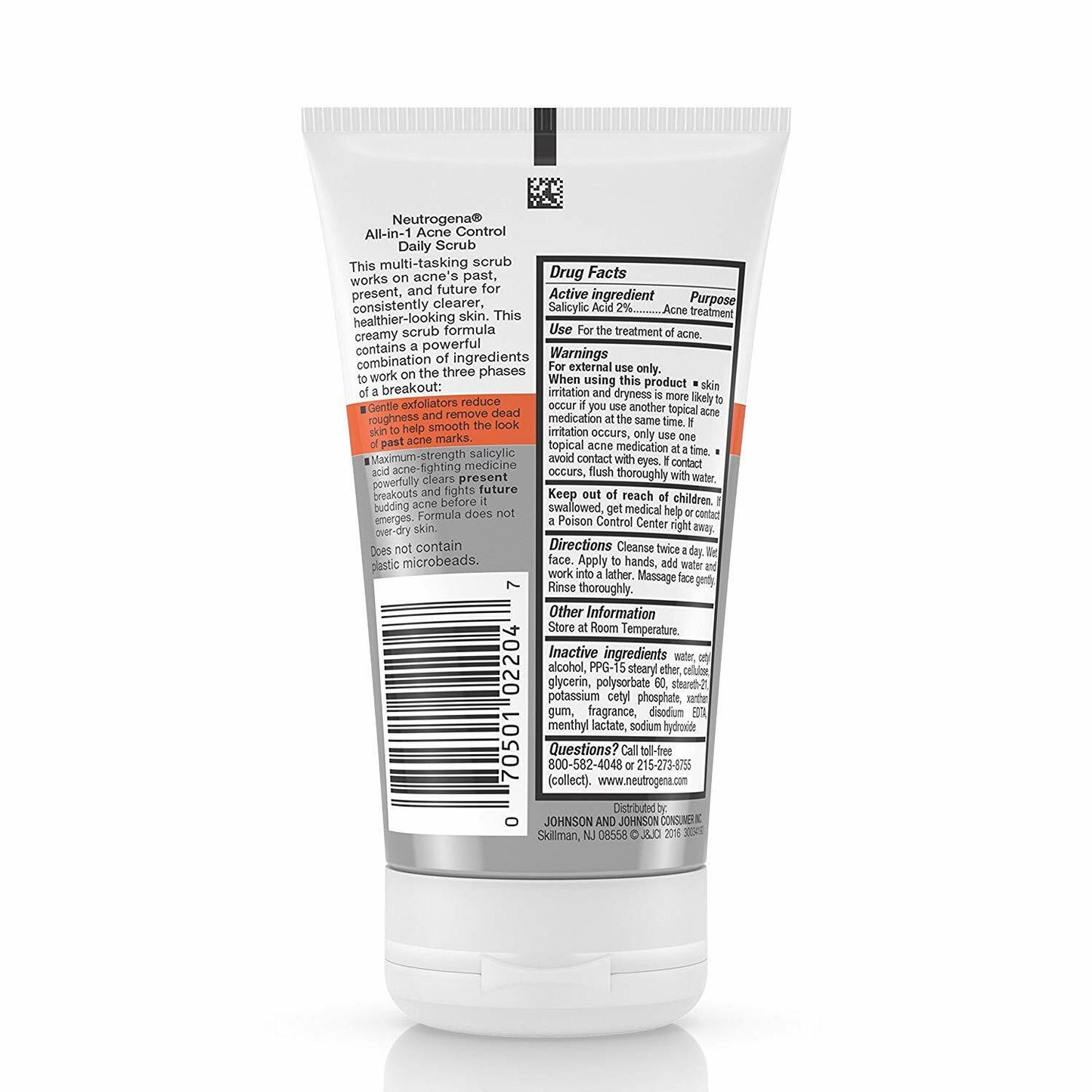 Neutrogena All-in-1 Acne Control Daily Facial Cleanser 2% Salicylic Acid 124mL