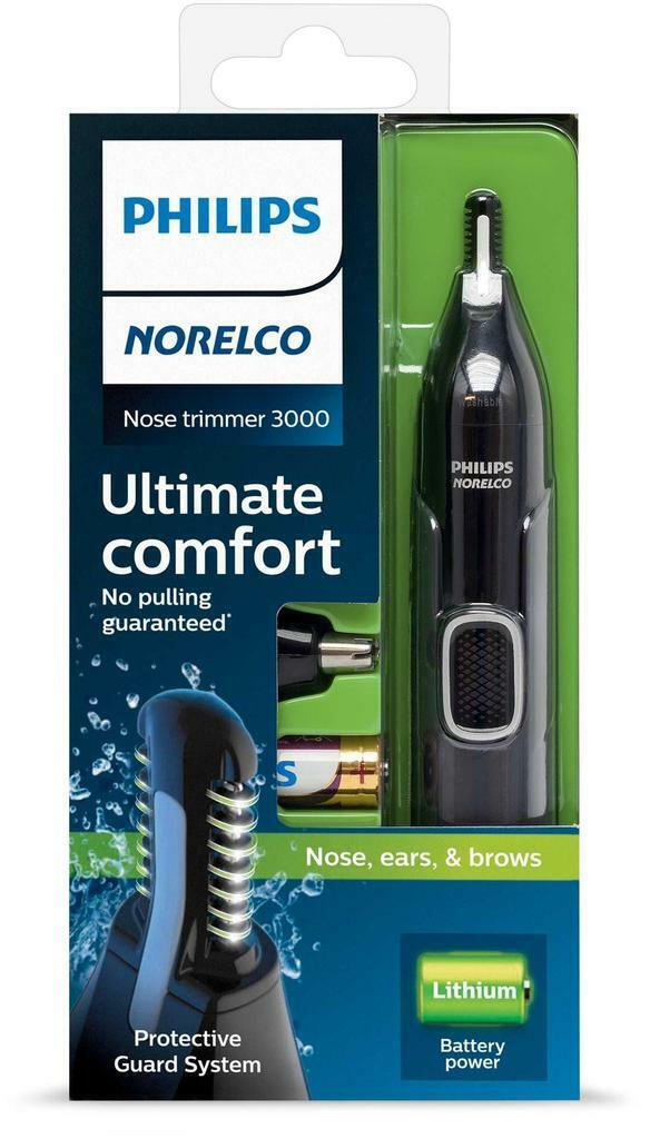 Philips NORELCO Nose Trimmer 3000 Battery Washable Ear + Brow Shaver NT3600/42