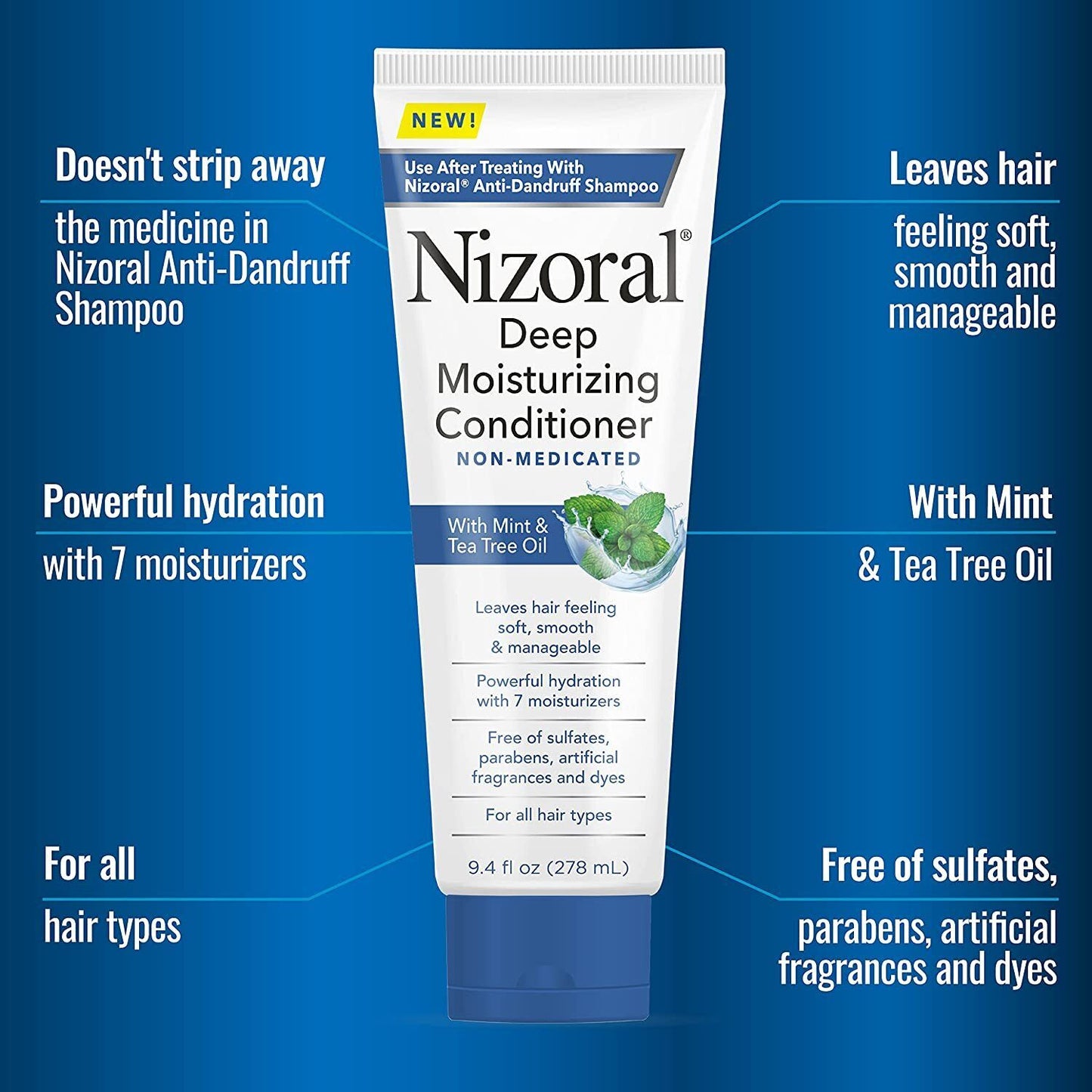 Nizoral Deep Moisturizing Anti Dandruff Conditioner for All Hair Types 278mL NEW