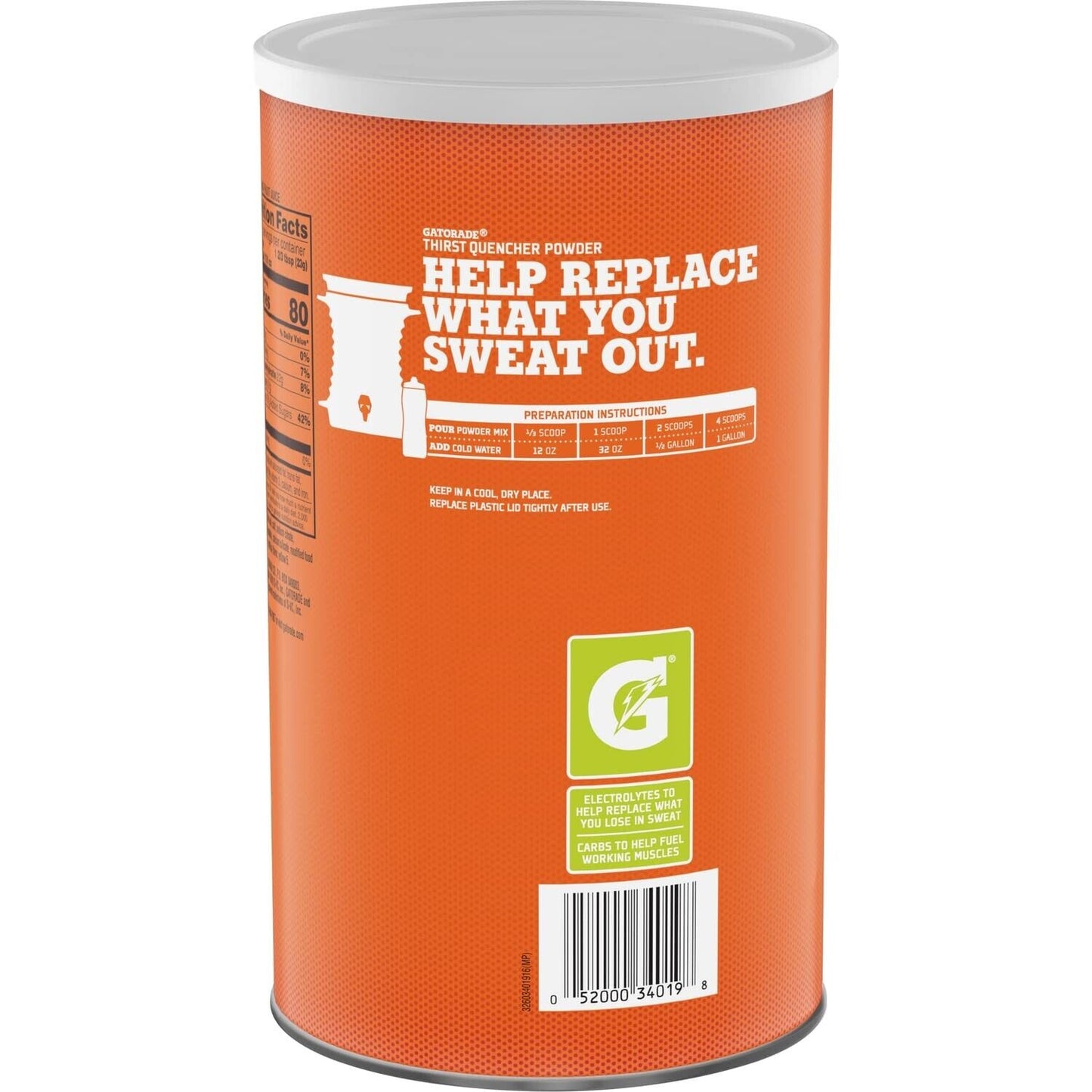 Gatorade Electrolyte Sports Powder Lemon Lime 95 Serves - 2.17kg (makes 34L)