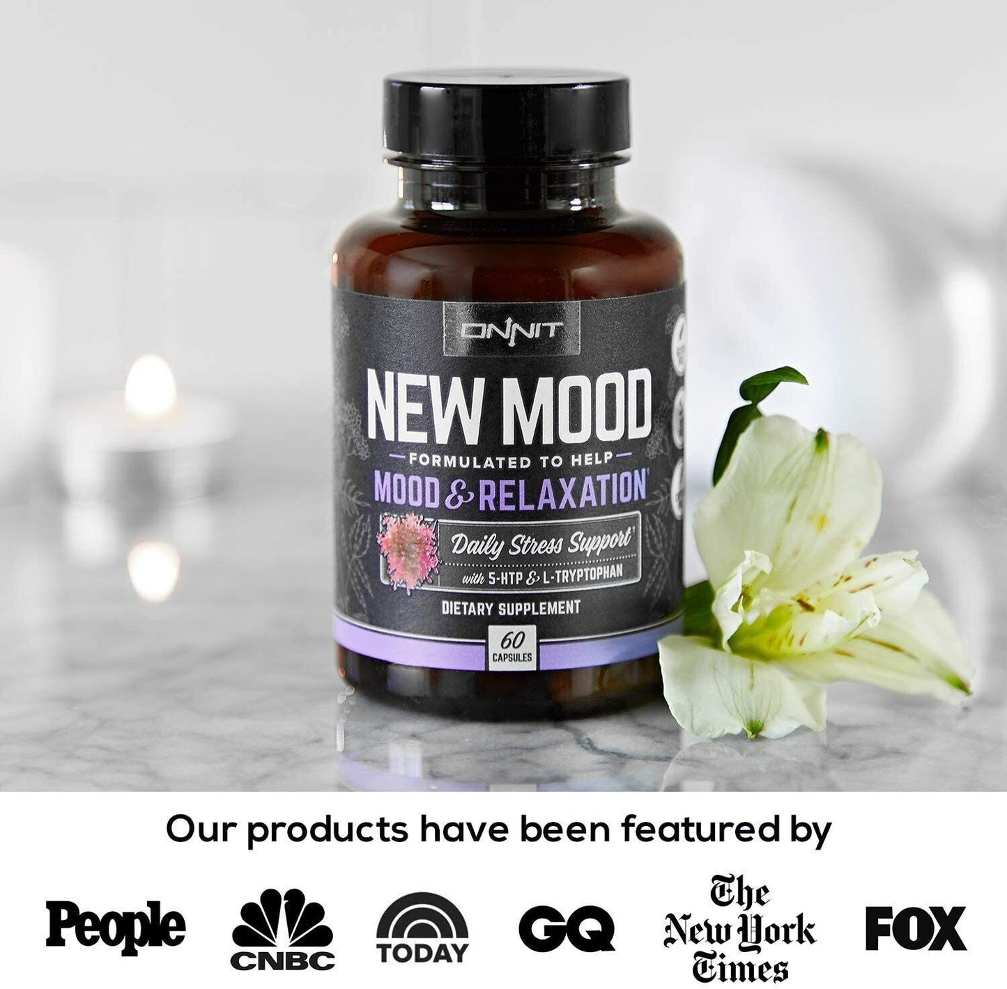 ONNIT New Mood 30 Caps, 5-HTP L-Tryptophan Relaxation Joe Rogan JRE VALUE SIZE