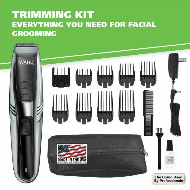 Wahl 2-in-1 Vacuum Trimmer Lithium Ion Beard Shaver Waterproof Rechargeable 9870