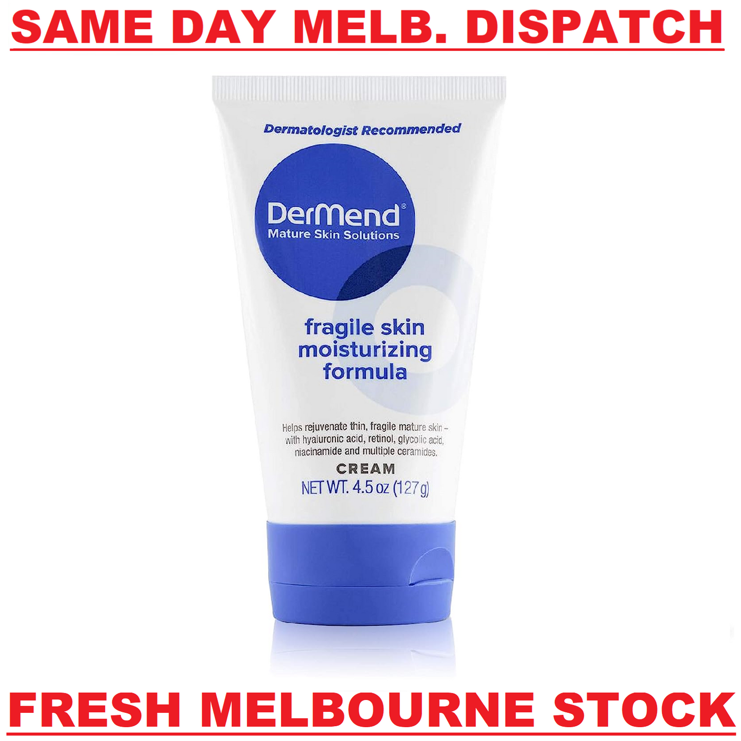 DerMend Fragile Skin Moisturising Formula, Daily Anti-Aging Wrinkle Cream - 127g