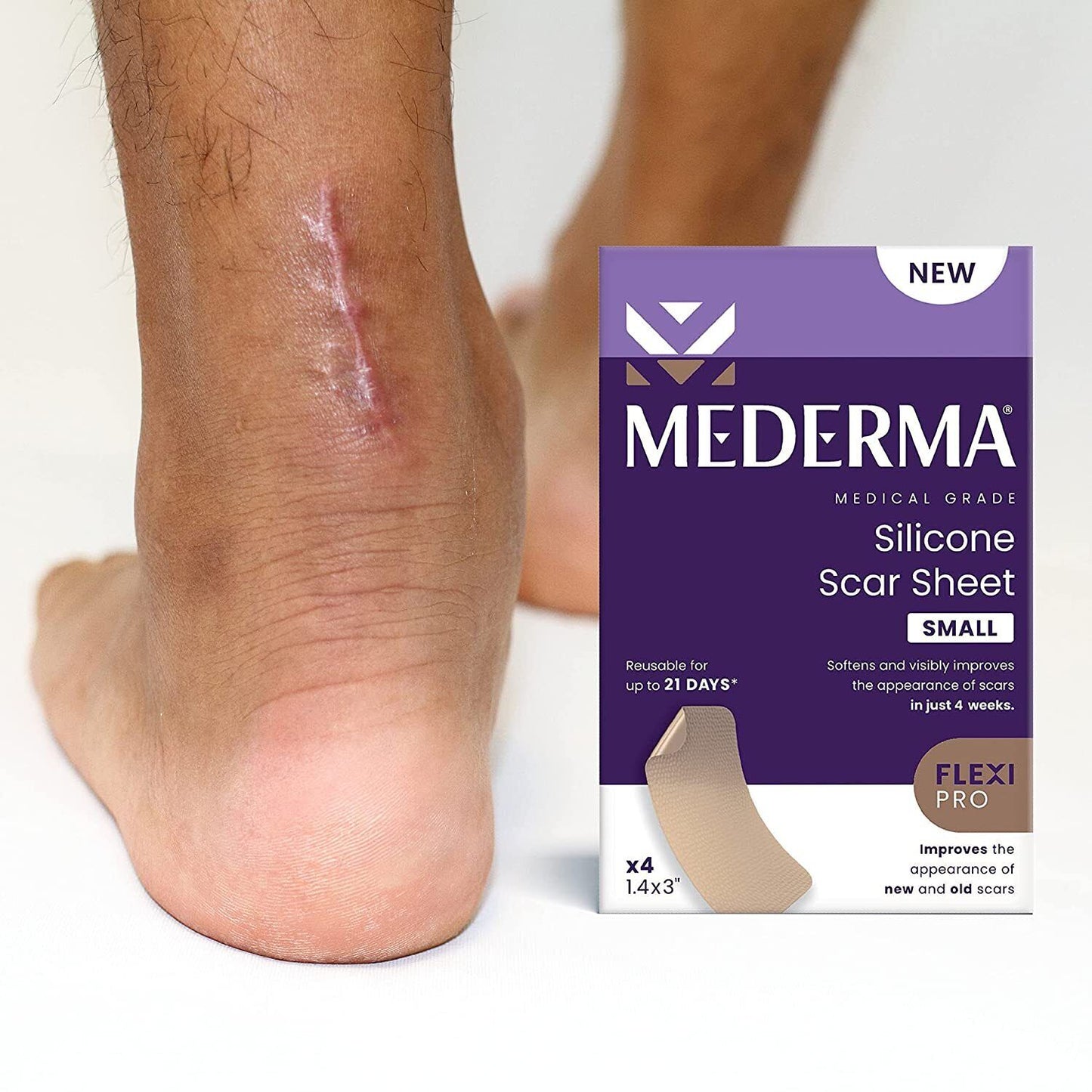 Mederma Medical Grade Silicone Scar Sheet Skin Care Old New Scars - 4 Pack SMALL