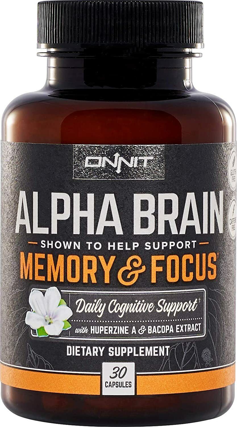 ONNIT Alpha BRAIN 30 Caps Joe Rogan JRE Nootropic Alpha GPC Huperzine Bacopa NEW