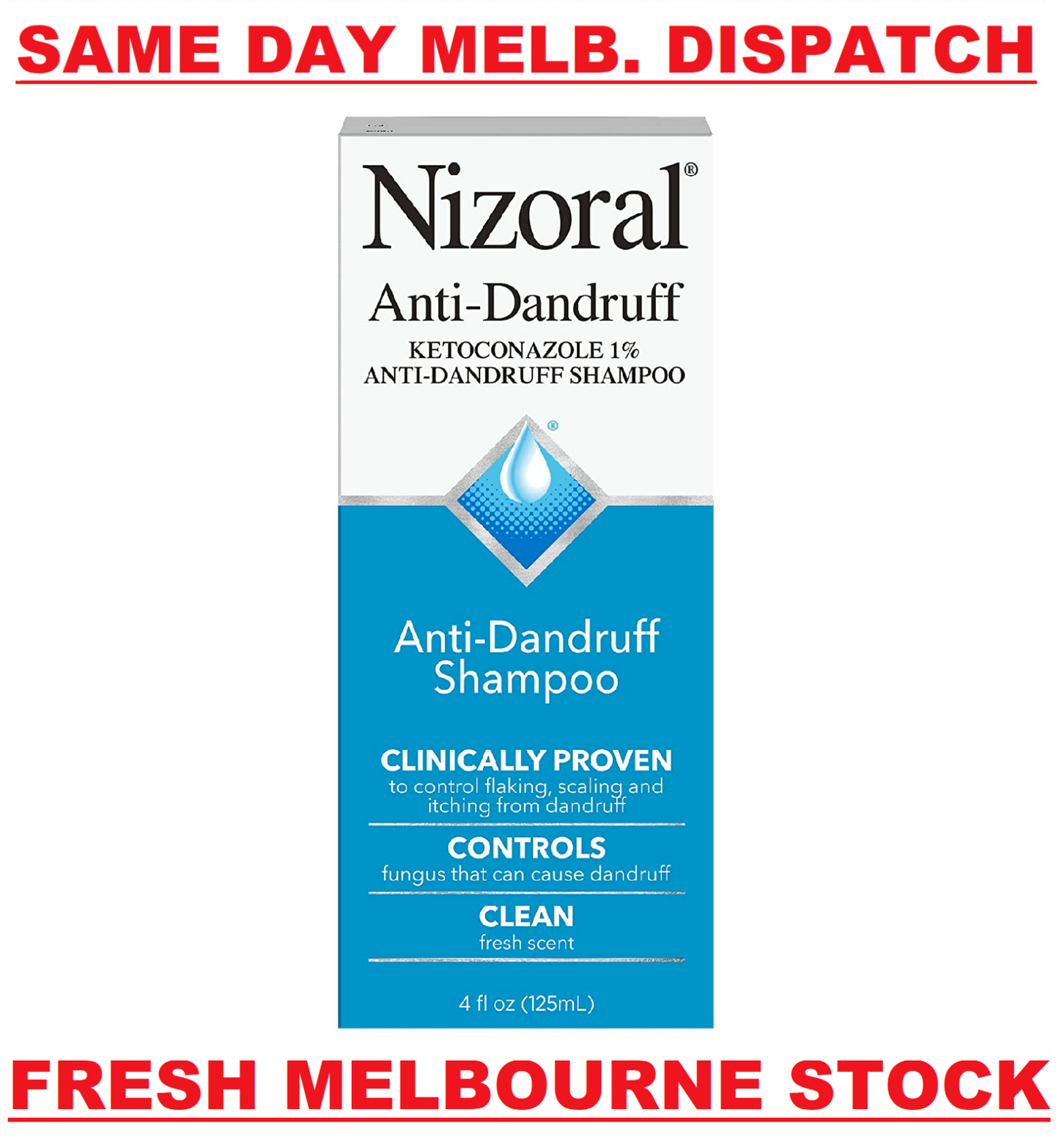 Nizoral A-D Anti-Dandruff Shampoo 1% - Seborrheic Dermatitis Treatment 125mL NEW