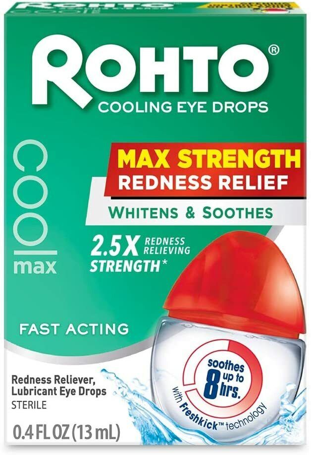 ROHTO COOLING LUBRICANT EYE DROPS MAX STRENGTH REDNESS RELIEF FREE EXPRESS POST
