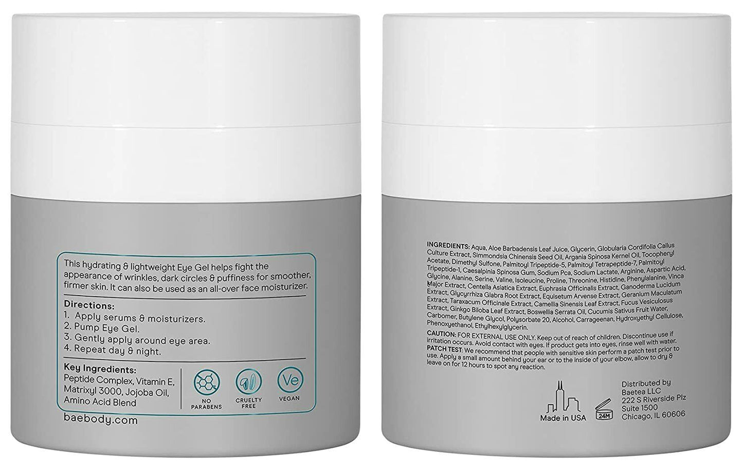 BAEBODY EYE GEL Face Wrinkles Dark Circles Puffiness Hyaluronic Acid Anti Aging